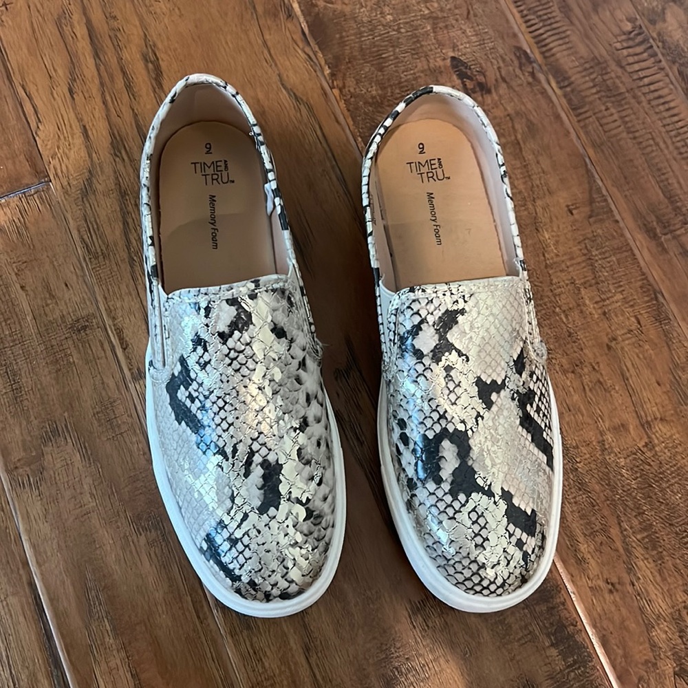 Time and Tru snake print shoes